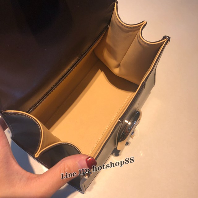 Delvaux新款雙環頂級brilliant box皮橡木灰手提女包 德爾沃專櫃brilliant小號手袋 bxs1091